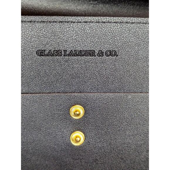 Glass Ladder CO Megan Portfolio Organizer Clutch Black Planner Cover 13.5"x9" - Picture 4 of 6